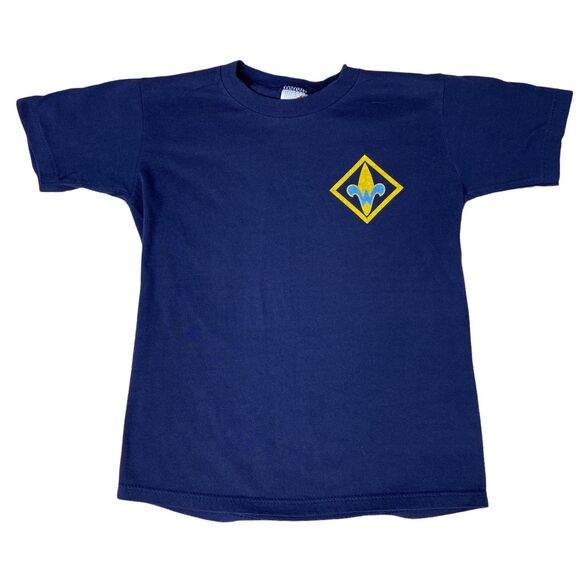 Vintage Cub Scout T Shirt Youth M Blue Jerzees Single Stitch SZ L 14 Made In USA - Picture 1 of 8